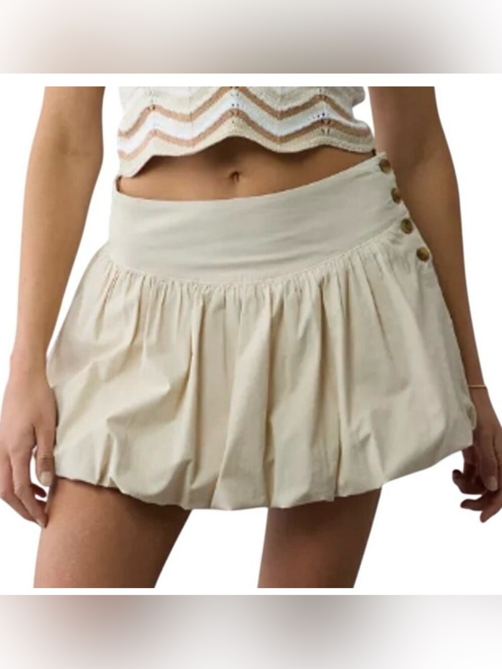 American Eagle Bubble Skirt Size 000 Stretch skort built in shorts button side